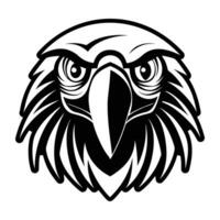 An eagle head with a black and white background vector