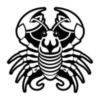 A black and white scorpion on a white background vector