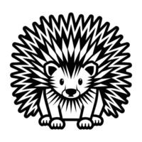 A black and white hedgehog with a long tail vector