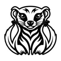 A black and white drawing of a meerkat vector