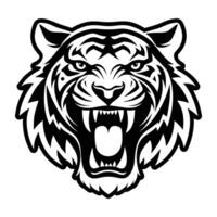 A tiger head with its mouth open vector
