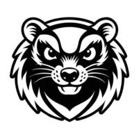 A badger mascot head with an angry face vector
