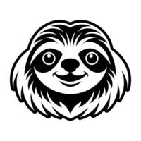 Sloth icon, black and white, on a white background vector