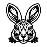 A rabbit head with black and white stripes vector