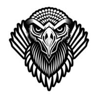An eagle head with a black and white design vector