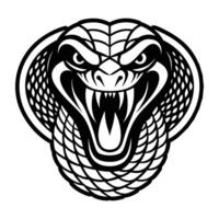 A black and white image of a cobra head vector