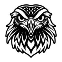 An eagle head with a black and white design vector