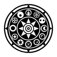 A filled style icon of arcane symbol vector