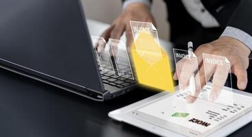 Digital E-Invoice and Statement Software for Online Transactions.Payment and Billing Invoices Business Financial photo