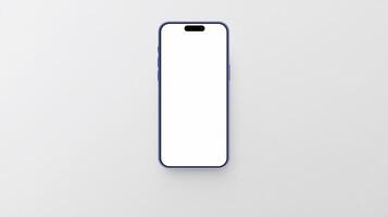 Ultramarine smartphone mockup template with blank screen on gray background photo