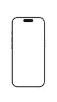 Natural titanium smartphone mockup template with blank screen on white background photo