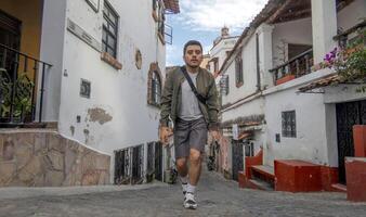 Exploring the cobbled streets of Taxco de Alarcon in Guerrero during an afternoon stroll photo