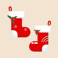 Set of socks for christmas. Colorful illustration of new year socks for your projects vector