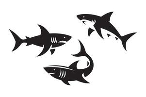 Shark Silhouette in Motion Sleek and Powerful Art vector