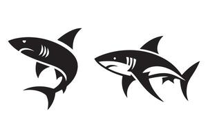 Shark Silhouette Profile Simple Illustration of Ocean Predator vector