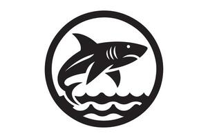 Shark Icon Bold Silhouette Design in Art for Marine Projects vector