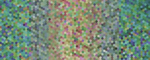 a hexagonal mosaic pattern with a soft, pastel-like color palette. The hexagons are filled with muted shades of green, pink, blue, and brown, creating a subtle and harmonious design. vector