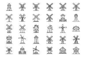 Windmill Icon Turning Green Energy vector
