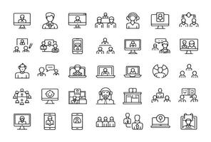 Virtual Meetings Icon Simplify Global Interactions vector