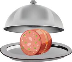 Meat under the cloche vector