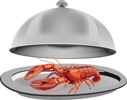 Lobster under the cloche vector