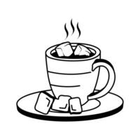 Warm cup of hot cocoa, ready to use icon vector