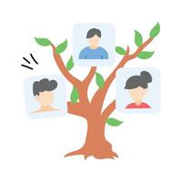 A tree with profile photos, symbolizing familial connections and lineage vector