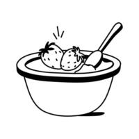 Creamy yogurt served in a bowl, a healthy dairy option vector