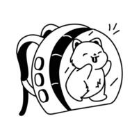 Compact carrier for safely transporting small pets, concept icon of pet carrier vector