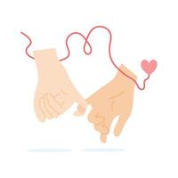 Two hands making a pinkie promise, symbolizing trust and commitment vector