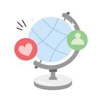 A globe connecting people worldwide, symbolizing global relationships and unity vector