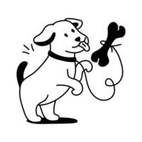 Take a look at this amazing icon of dog playing in modern style vector