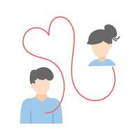 A heart connected by a thread, symbolizing deep emotional attachment vector