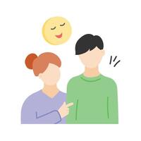 A happy couple showing support and encouragement to one another vector
