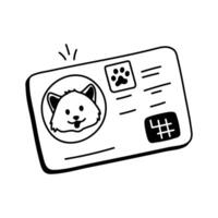 Identification card with pet and owner details for emergencies vector