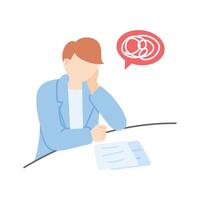A person holding their head in frustration, symbolizing emotional struggles vector