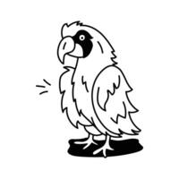 Take a look at this amazing icon of parrot in hand drawn style vector