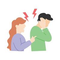 A couple arguing, displaying emotions of anger and disagreement vector