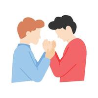 A person apologizing to another, symbolizing forgiveness in a relationship vector
