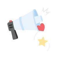 A megaphone with icons, symbolizing announcements and spreading messages vector
