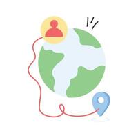 A globe connecting people worldwide, symbolizing global relationships and unity vector