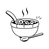 Take a look at this handy icon of cereal bowl in modern style vector
