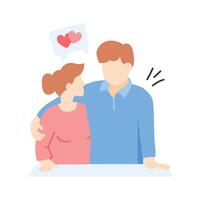 A smiling couple enjoying each others company, symbolizing harmony vector
