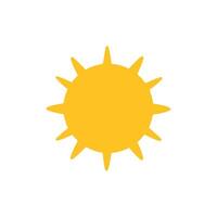 Bright yellow sun symbol representing warmth and optimism in a clear sky during the summer season vector