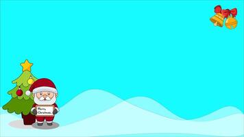 christmas theme background with copy space area, with santa and christmas tree decoration, suitable for christmas content and greetings vector
