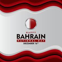 bahrain national day background with flag and wavy lines. design for banner, poster, card, etc vector
