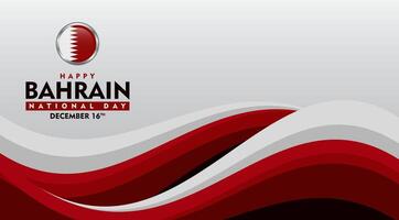 bahrain national day background with colored flag waves for design banner and poster vector