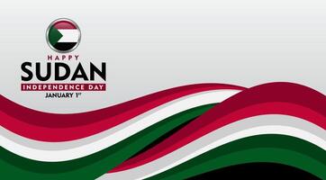 sudan independence day background with flag vector