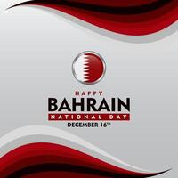 bahrain national day background with waves of flags and badges for poster vector