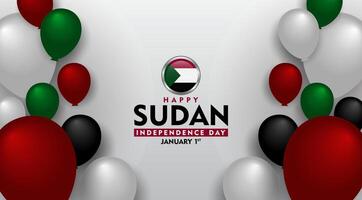 sudan independence day background with balloons for banner design vector